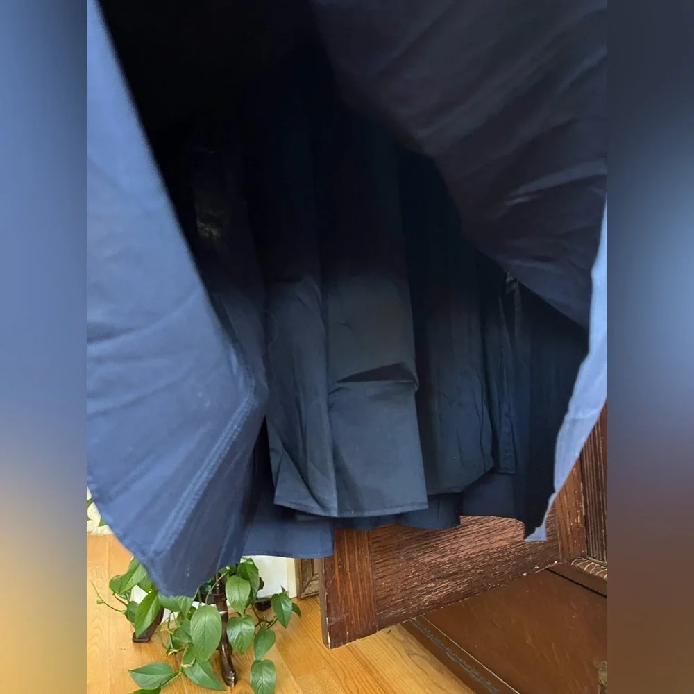 Banana Republic Navy Puff Sleeve Midi Dress – XS Petite – 100% Cotton - Picture 5 of 9